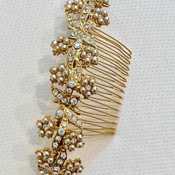 custom rhinestone pearl wedding hair accessory - Picture 8 of 15